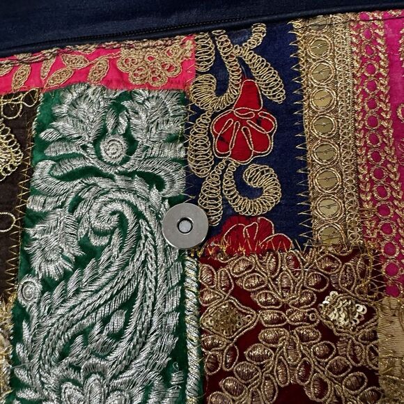 Indian Handmade Purse Vintage Patchwork Embroidery Ladies Envelope Clutch Bag - Picture 10 of 11